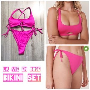 NWT - La Vie En Rose Bikini Set - ECO RAINBOW Bralette & Brazilian Botto…